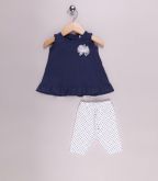 Conjunto azul marinho e branco