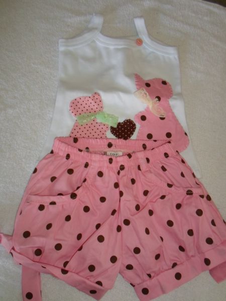Blusa 100% algodão com bordado e short